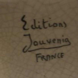 Porte-livre en faïence craquelé signé Hadji édition signée Jouvenia