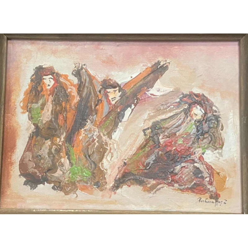 Série de 3 petits tableaux de Zoltan Perelmutter expressionnisme