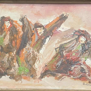 Series of 3 small paintings by Zoltan Perelmutter expressionism