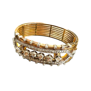 Yellow gold bracelet with rose-cut diamonds, 20th century