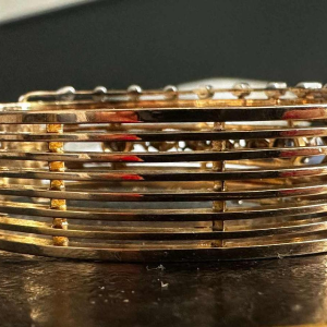 Yellow gold bracelet with rose-cut diamonds, 20th century