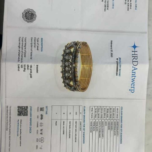 Armband van massief geelgoud en diamanten in rozekant, 20e eeuw