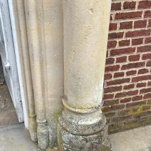 Limestone castle doorframe, 19th century Gothic style