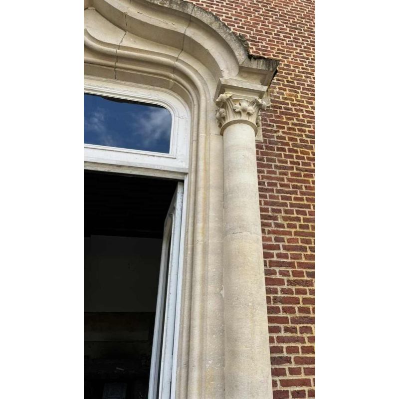 Limestone castle doorframe, 19th century Gothic style