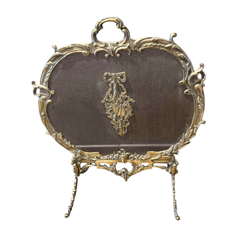 Pare-feu écran en bronze de style Napoléon III, fin 19ème siècle