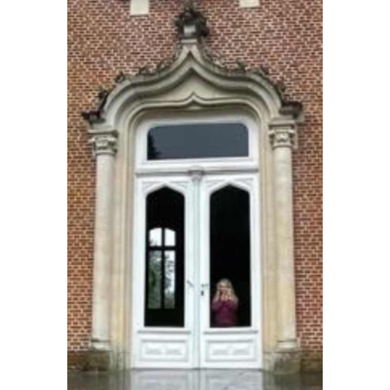 Limestone castle doorframe, 19th century Gothic style