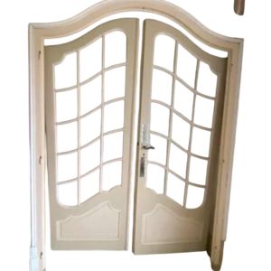Louis XV style double arched glazed door, bevelled glass, 20th century