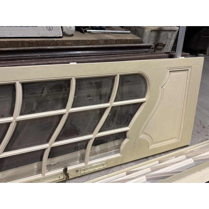 Louis XV style double arched glazed door, bevelled glass, 20th century