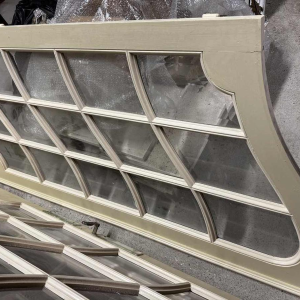 Lodewijk XV stijl dubbele getoogde glazen deur, facet geslepen glas, 20e eeuw