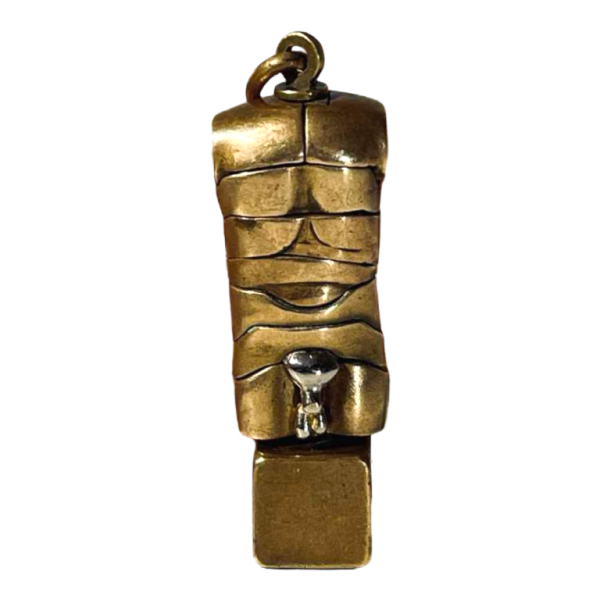 Miguel Berrocal “Micro David“ pendant jewel / removable sculpture, bronze / silver, ca 1970