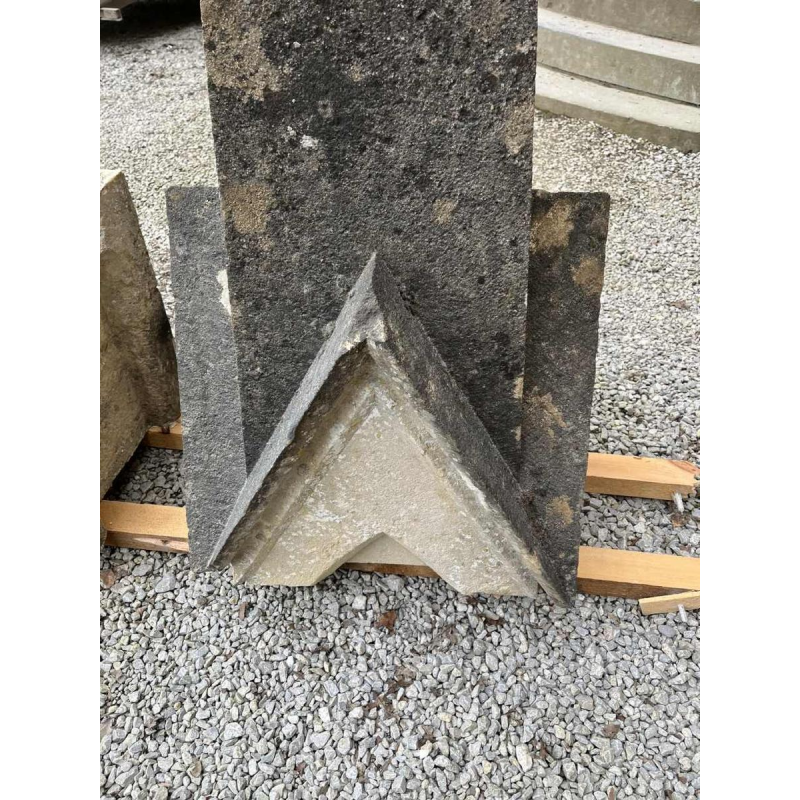 Large pinnacle, column capital, chapel coping stone, limestone, Gothic style, 19th century