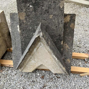 Large pinnacle, column capital, chapel coping stone, limestone, Gothic style, 19th century