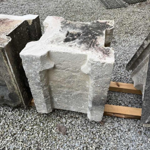 Large pinnacle, column capital, chapel coping stone, limestone, Gothic style, 19th century