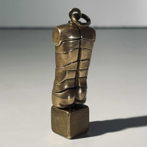 Miguel Berrocal “Micro David“ bijou pendentif / sculpture démontable, bronze / argent, ca 1970