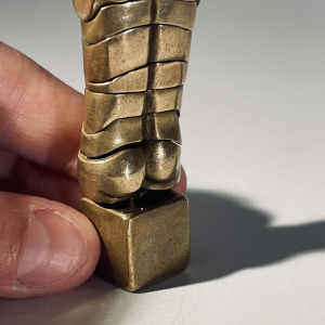 Miguel Berrocal “Micro David” pendant jewelry / detachable sculpture, bronze / silver, ca 1970