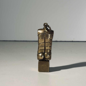 Miguel Berrocal “Micro David“ pendant jewel / removable sculpture, bronze / silver, ca 1970