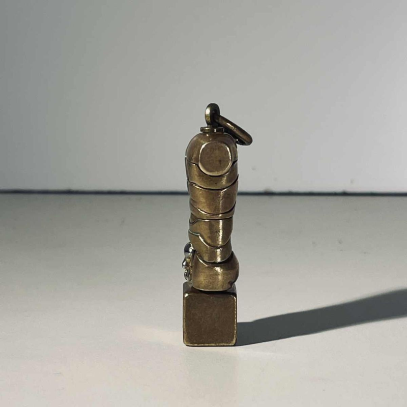 Miguel Berrocal “Micro David“ pendant jewel / removable sculpture, bronze / silver, ca 1970