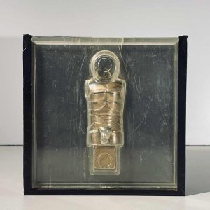 Miguel Berrocal “Micro David“ pendant jewel / removable sculpture, bronze / silver, ca 1970