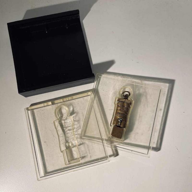 Miguel Berrocal “Micro David“ hangerjuweel / afneembaar beeldhouwwerk, brons / zilver, ca. 1970