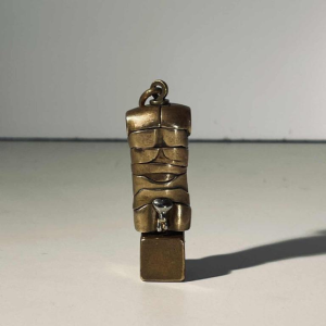 Miguel Berrocal “Micro David“ bijou pendentif / sculpture démontable, bronze / argent, ca 1970