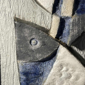 Frans Tuinstra, sculpture abstraite / cubiste bas-relief en céramique, 1972