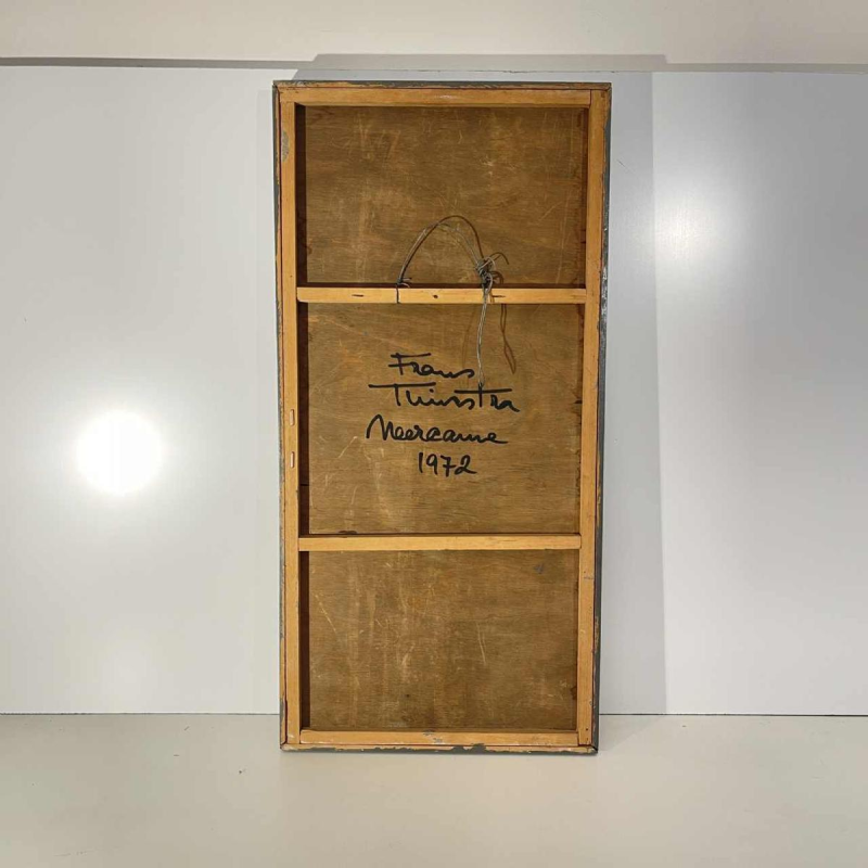 Frans Tuinstra, abstract/kubistisch keramisch bas-reliëfbeeld, 1972