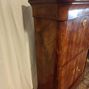 Secretary desk / drop-leaf desk, mahogany & bronze, Restoration period, 19th century