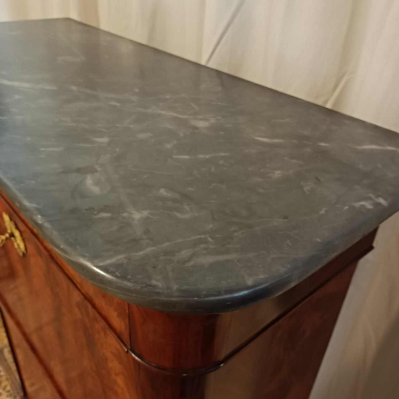 Secretary desk / drop-leaf desk, mahogany & bronze, Restoration period, 19th century