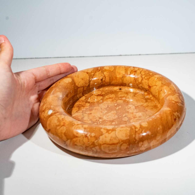 Sergio Asti for UP&UP, Rosso Verona marble centerpiece / pocket tray, Italian design 1960s