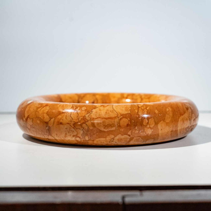 Sergio Asti pour UP&UP, centre de table / vide poche en marbre Rosso Verona, Design italien 1960s