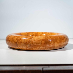 Sergio Asti for UP&UP, Rosso Verona marble centerpiece / pocket tray, Italian design 1960s