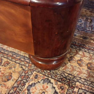 Secretary desk / drop-leaf desk, mahogany & bronze, Restoration period, 19th century