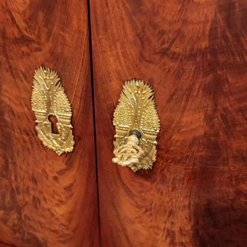 Secretaresse / bureau met klep, mahoniehout & brons, Restauratieperiode, 19e eeuw