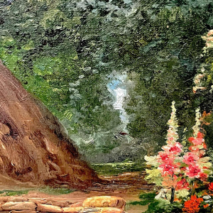 MAX CARLIER "Boerderij en Binnenplaats" Schilderij Stilleven Olieverf doek, 1910