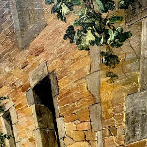 MAX CARLIER " Cour de Ferme, Basse-Cour " Tableau Peinture Huile sur toile, 1910