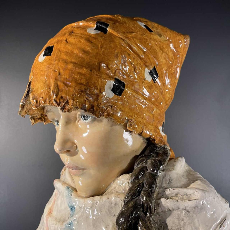 Ceramica Sansebastiano e Moreno Genova Scultura " Busto Femminile ", ca 1890