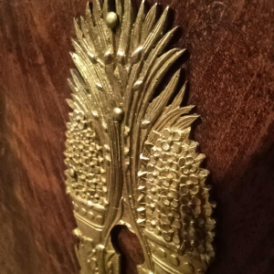 Secrétaire / Bureau à abattant, acajou & bronze, époque Restauration, XIXe s