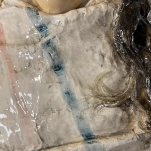 Sansebastiano & Moreno, Buste Femme, Sculpture Céramique Art Nouveau, ca 1890