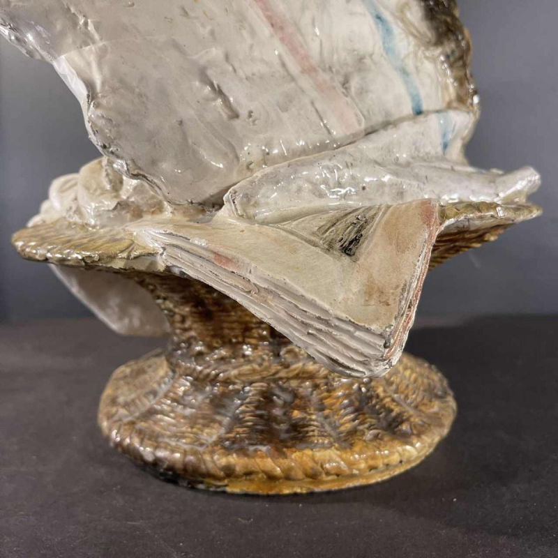 Sansebastiano & Moreno, Female Bust, Art Nouveau Ceramic Sculpture, ca 1890