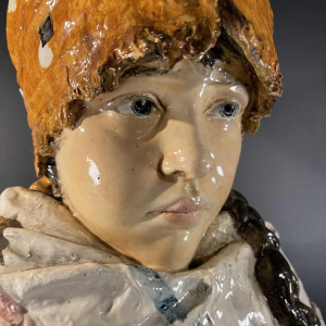 Ceramica Sansebastiano e Moreno Genova Scultura " Busto Femminile ", ca 1890