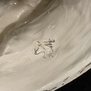 Sansebastiano & Moreno, Buste Femme, Sculpture Céramique Art Nouveau, ca 1890