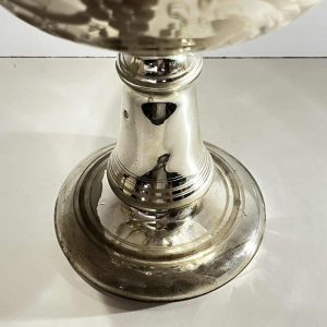 Coupe en verre mercurisé & doré dit “sulfure“ soufflé, décor floral gravé à l'acide, fin XIXe
