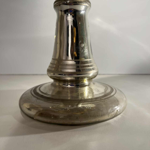 Coupe en verre mercurisé & doré dit “sulfure“ soufflé, décor floral gravé à l'acide, fin XIXe