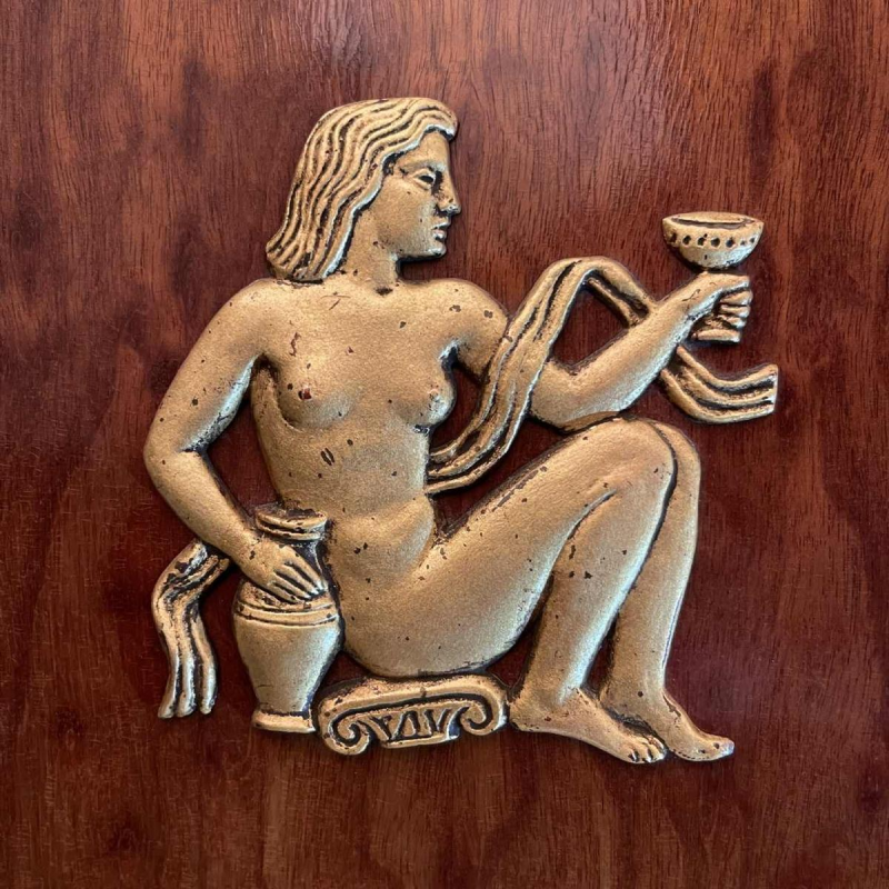 Art Deco dresser or bar, various veneers, bronze and ironwork, ca 1930-1940