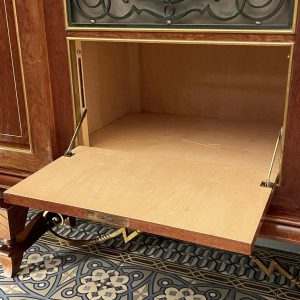 Art Deco dresser or bar, various veneers, bronze and ironwork, ca 1930-1940