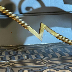 Art Deco dresser or bar, various veneers, bronze and ironwork, ca 1930-1940