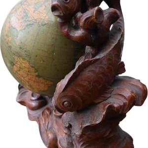 Italian terrestrial globe " Gb Paravia & C " wood fiches sculpture, 1946