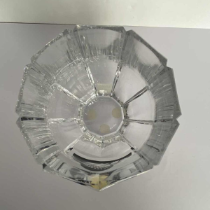 Charles Graffart (Val Saint Lambert), vase Art Déco "aux deux visages" cristal incolore facetté, numéroté 146/700, 1952