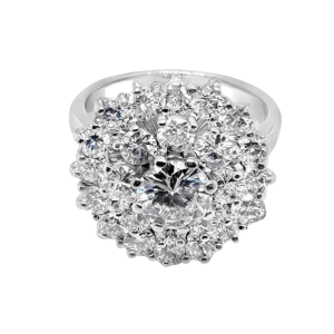 Ring in witgoud, bezet met 18 kt diamanten