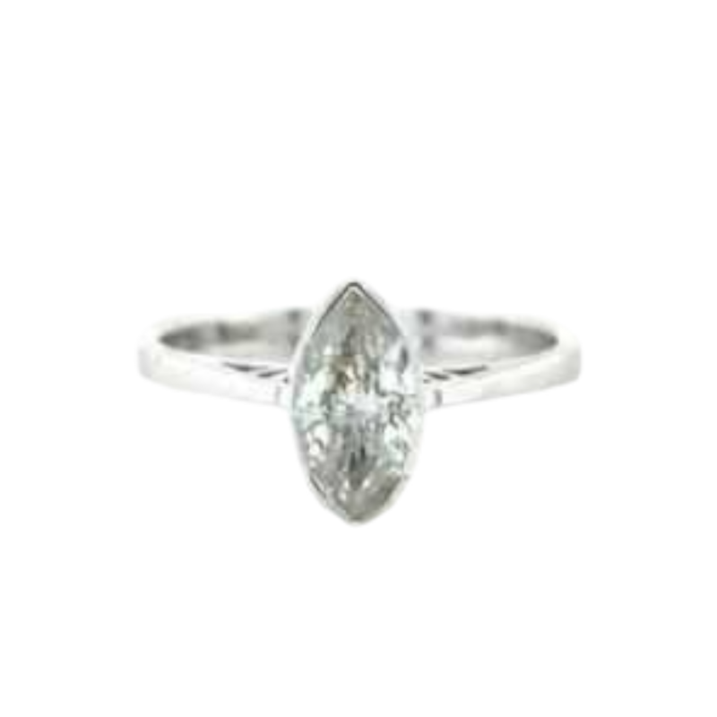 Bague marquise en or blanc